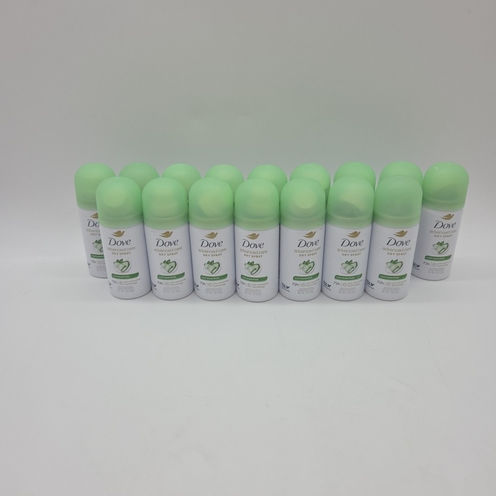 NEW Lot Of 16 Dove Advanced Care 72H Cool Essentials Dry Spray 1 oz TRAVEL SIZE